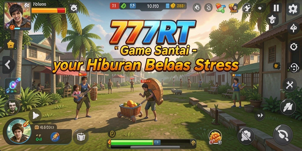 Screenshot utama 777RT menampilkan gameplay santai dan penuh warna.