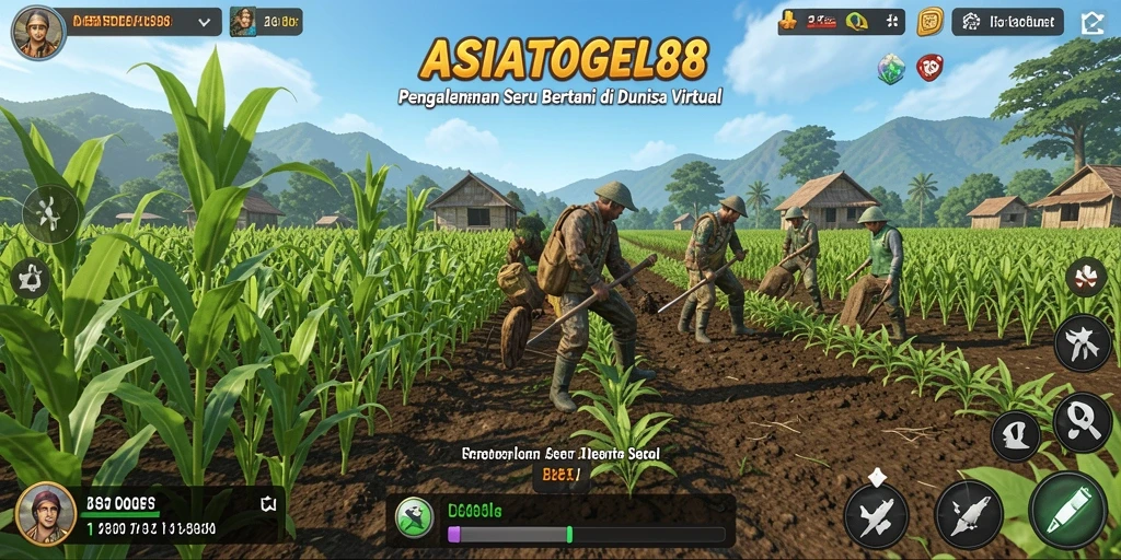 Screenshot gameplay ASIATOGEL88 yang menunjukkan aktivitas bertani yang menyenangkan.