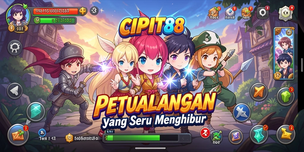 Tampilan gameplay yang memukau dalam dunia anime.