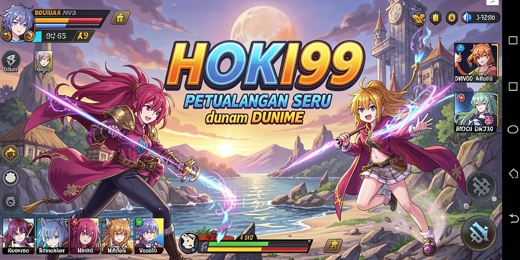 Screenshot HOKI99 menampilkan pertarungan seru di dunia anime.