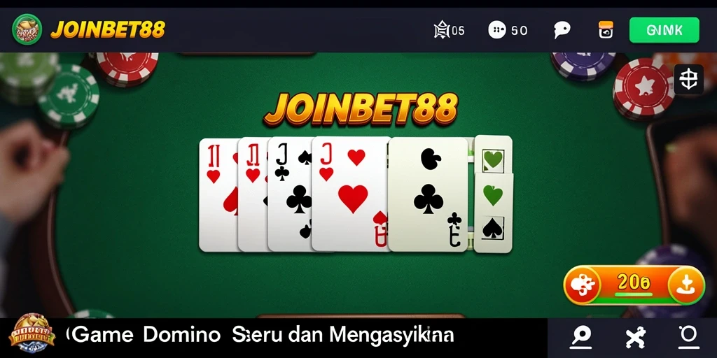 Tampilan gameplay menarik dari JOINBET88 dengan grafis Domino yang menawan.