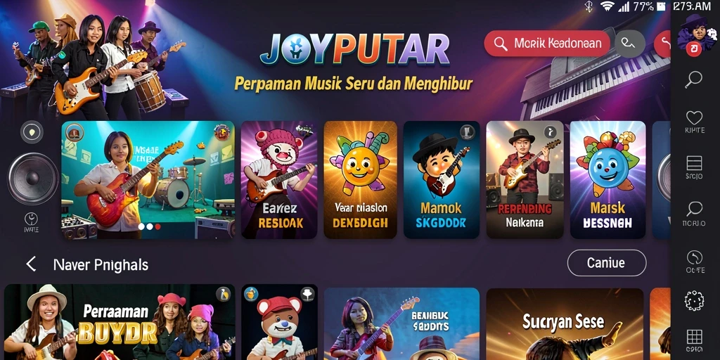 Tampilan gameplay seru dari aplikasi musik JOYPUTAR.