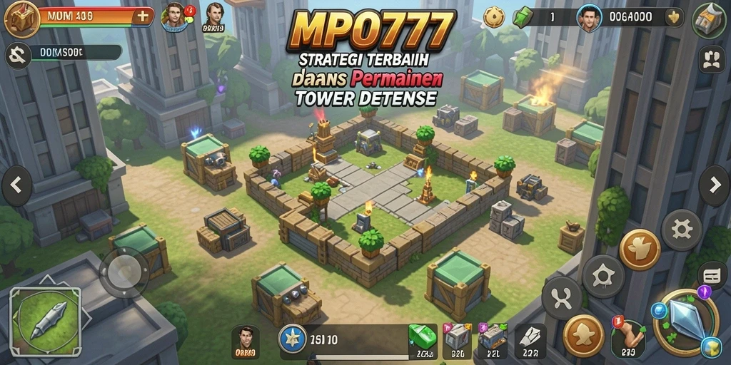 Screenshot MPO777 menampilkan aksi menawan dalam gameplay Tower Defense.
