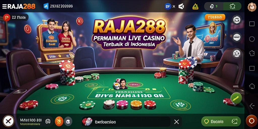 Tampilan gameplay Live Casino yang mendebarkan di RAJA288.