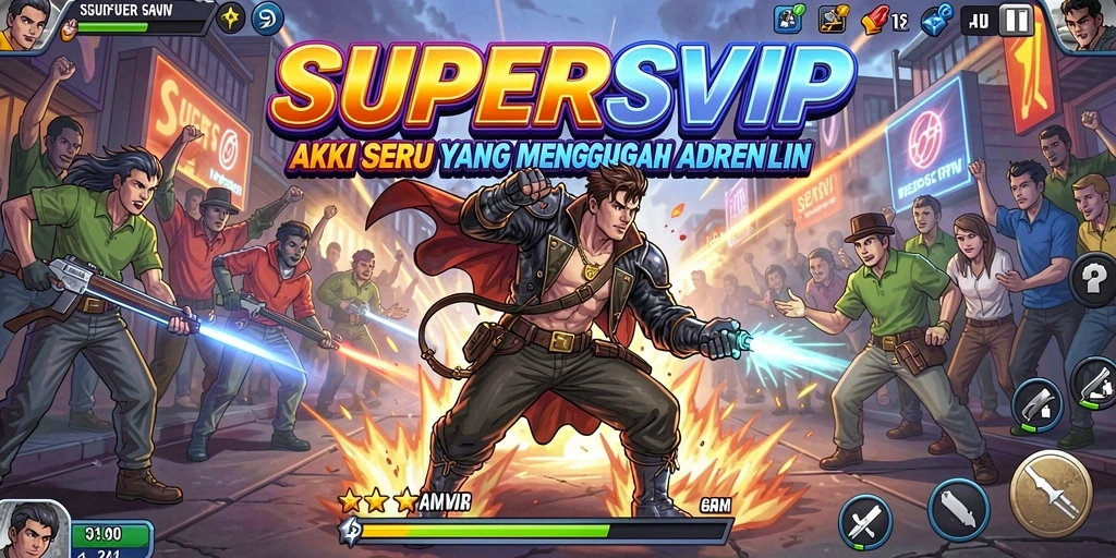 Tampilan gameplay SUPERSVIP yang seru dan menegangkan.