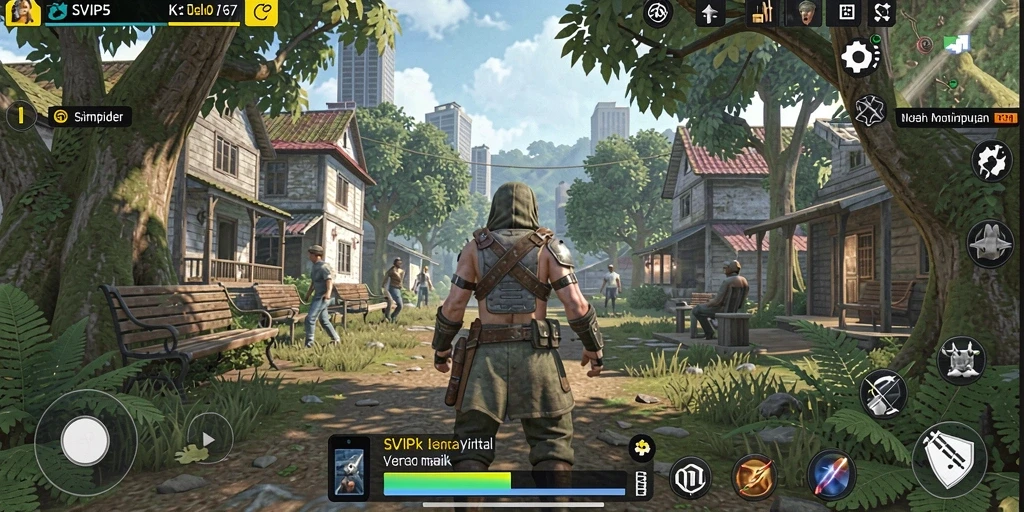 Screenshot gameplay SVIP5 yang menunjukkan interaksi kehidupan virtual.
