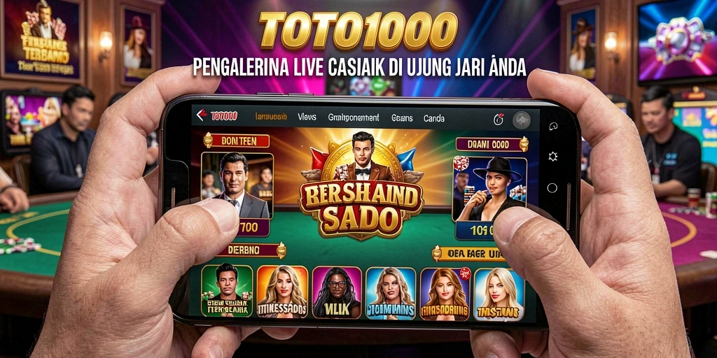 Gameplay TOTO1000 menampilkan dealer kasino langsung yang profesional.