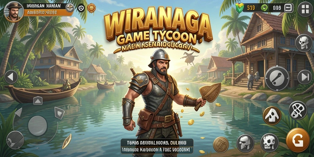 Gameplay seru WIRANAGA dengan berbagai pilihan bisnis.